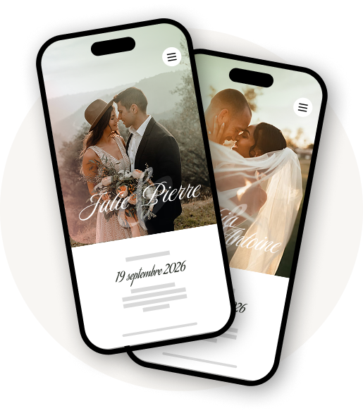 Aperçu de deux sites de mariage sur mobile